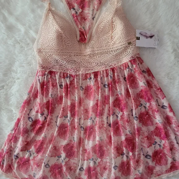 JESSICA SIMPSON BRAND NEW BABYDOLL AND THONG SET SIZE M - Picture 1 of 13